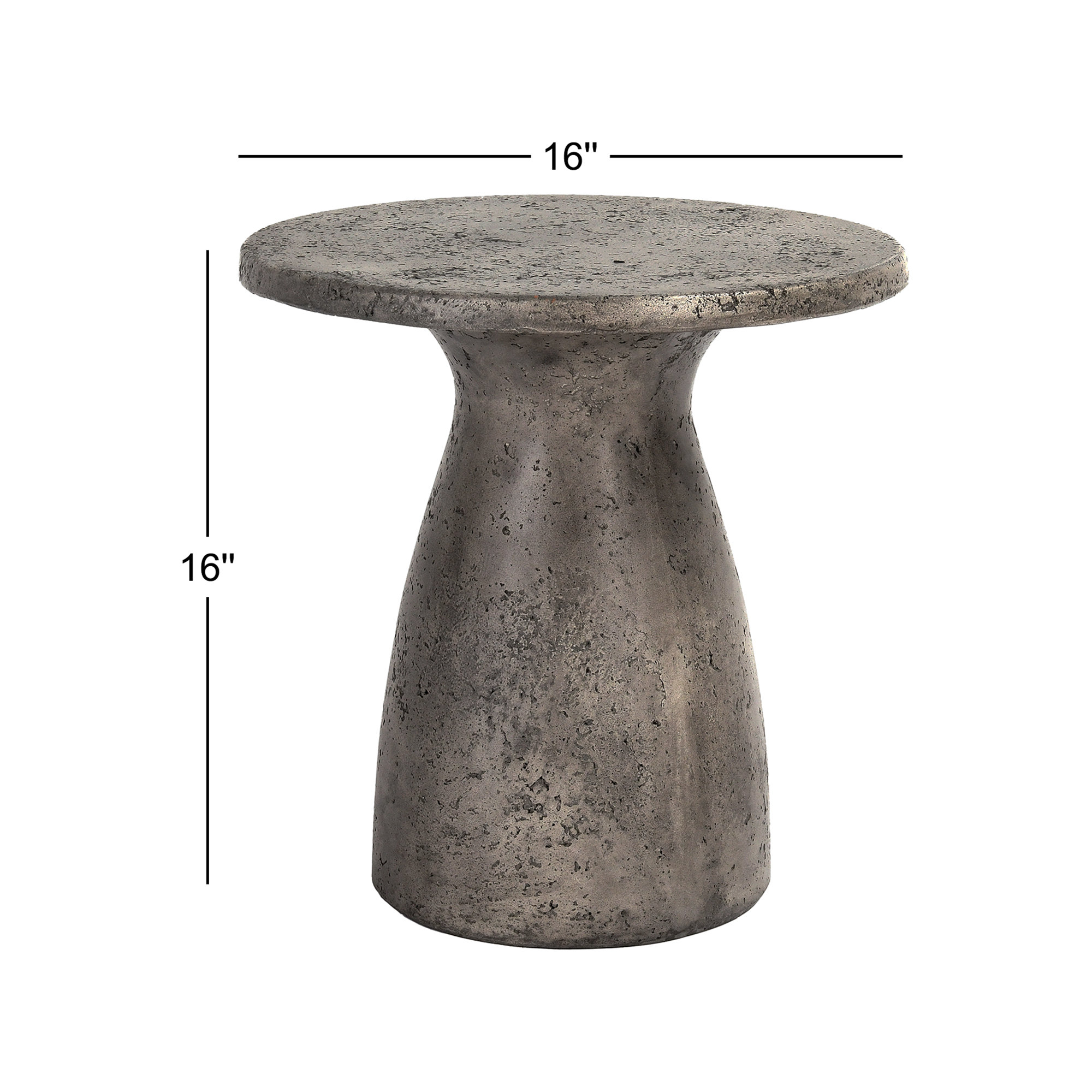 Adainville 16'' Stone Outdoor Table, Dark Gray
