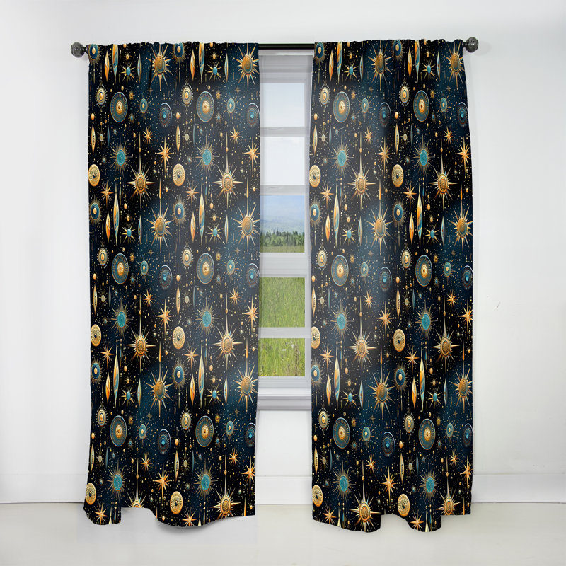 Cosmic Nomad Boho Motif I - Abstrait Boho, L 52 po x L 95 po