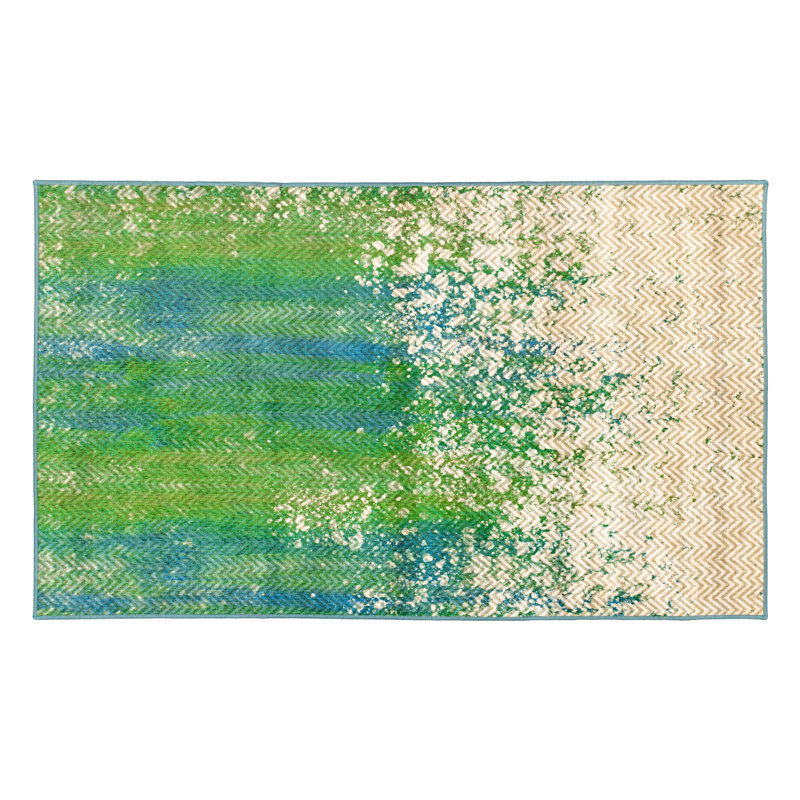 Tapis bleu sarcelle Hazel, Rectangle 3 pi x 5 pi