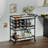 36"H Mirvjena 3 Tier Metal Bar Cart with Wine Rack for Kitchen Living Room Party-313974498