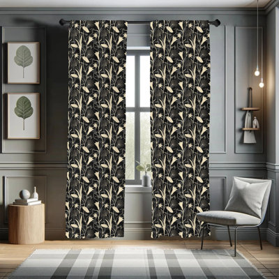 Art Nouveau Semi-Sheer Rod Pocket Curtain Panels