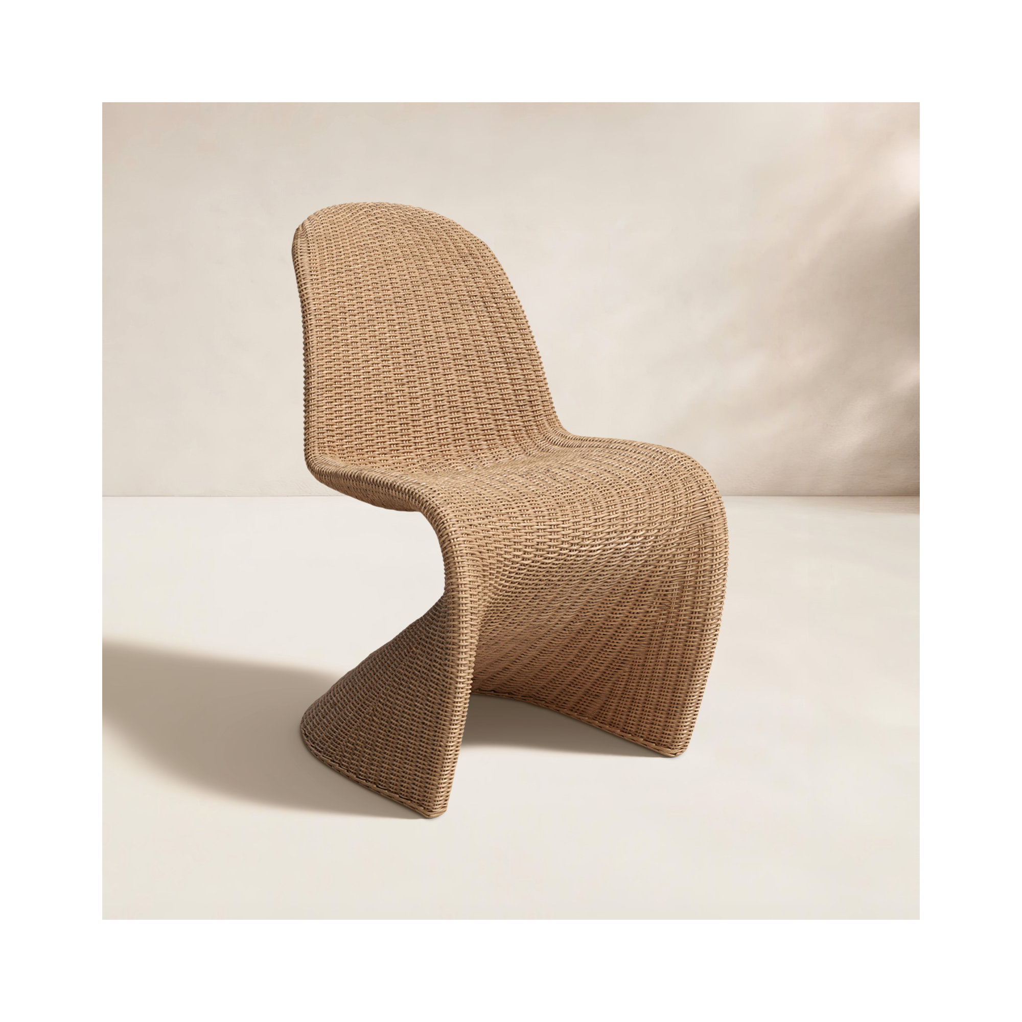 Daughtery Wicker Dining Side Chair, Neutral Tan