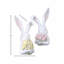 Lapin pensif en résine 12 "avec fleurs