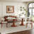 94" Rectangular Sintered Stone Dining Table with Double Solid Wood Pedestal Base-420856289