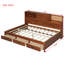 Lit de jour pleine grandeur en bois de couleur noyer avec 3 tiroirs de rangement, tablette et prises de recharge pour une tête de lit accueillante-1267603798