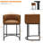 Mid-century Modern PU Leather Counter Stool Barrel Counter Height Stools Set of 2-666769550