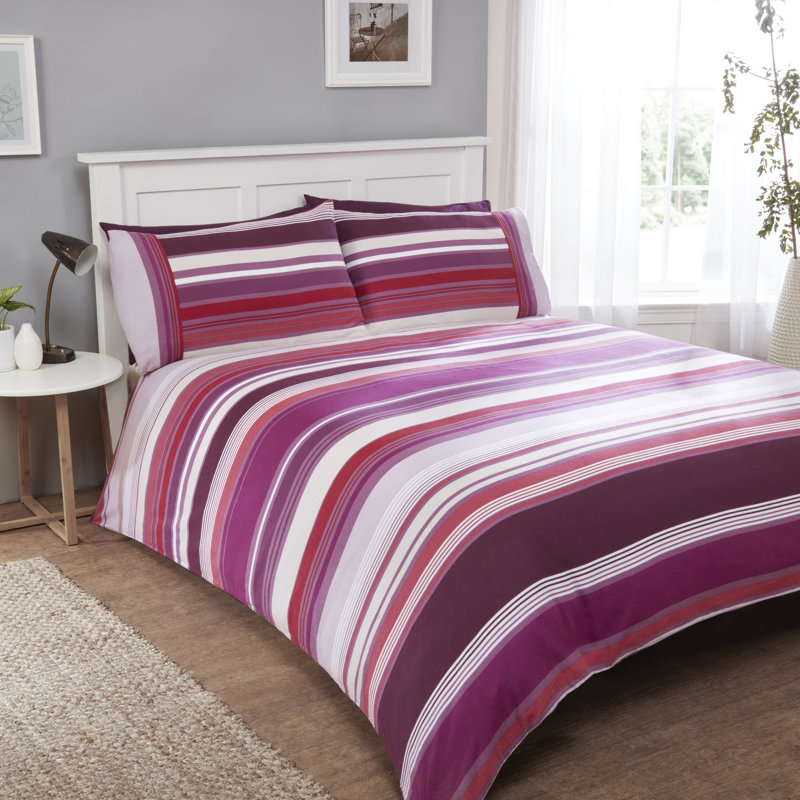Pasqualino Cotton Blend Striped Bedding with Pillowcases