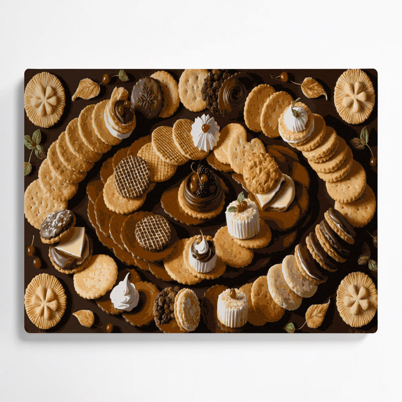 Desserts craquelins, art mural en métal noir, H 8 po x l 10 po