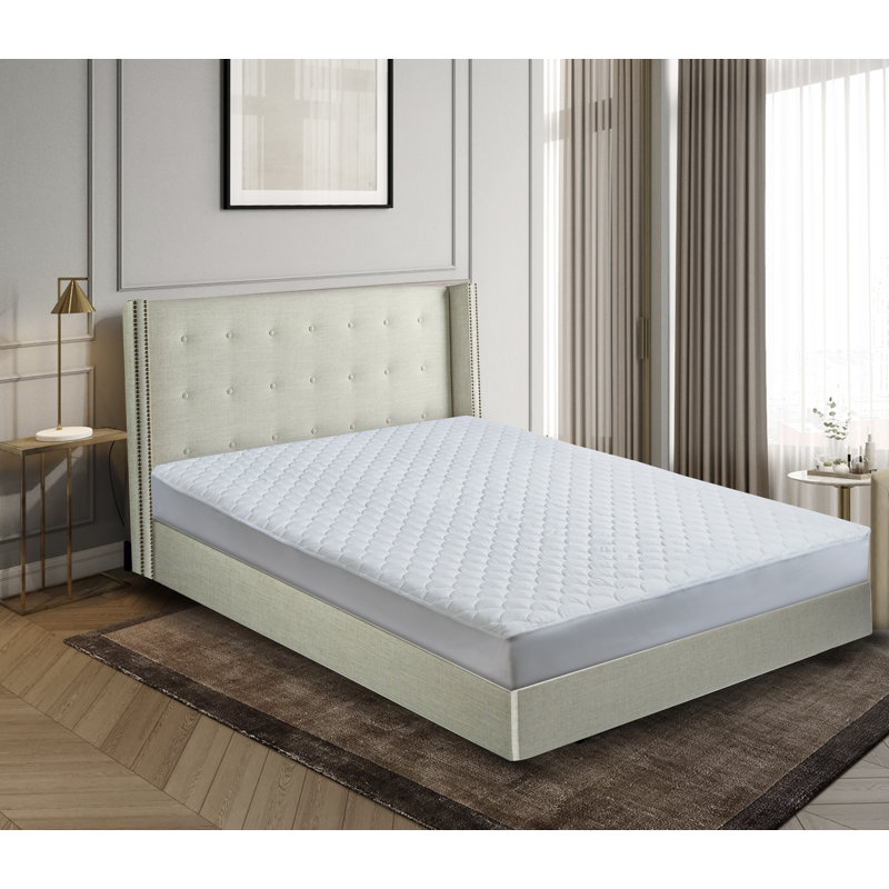 Queen Size White Cotton Waterproof Mattress Pad
