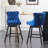 Velvet Upholstered 360° Swivel 30.7'' Height Bar Stool with Back, Nailhead Trim and Sturdy Solid Wood Legs, Comfortable Chair for Kitchen, Dining, Restaurant (Set of 2)-366814792
