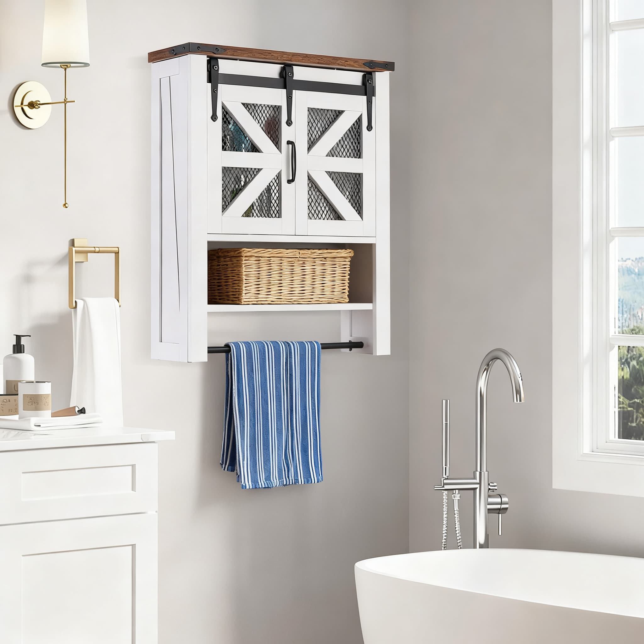 Bathroom Cabinet With Towel Bar
