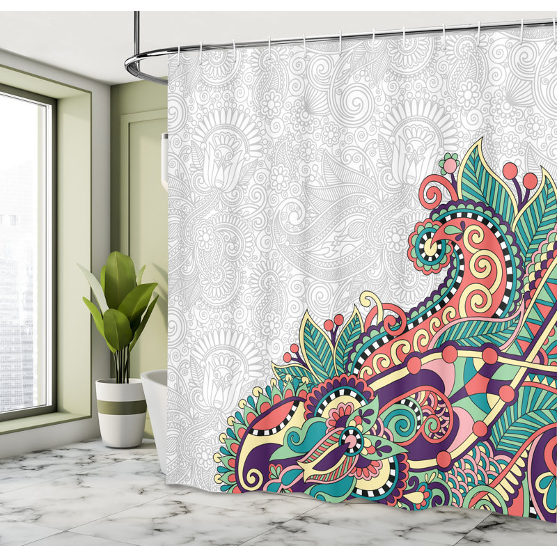 Shower Curtain with Hooks Included, 70"H x 69"W