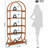 5-Tier Modern Brown Arched Open Bookshelf