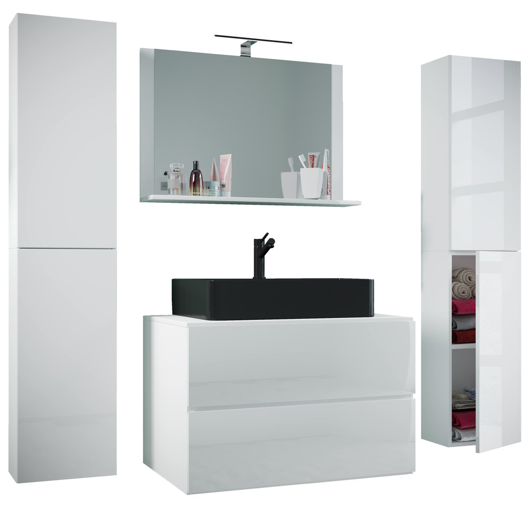 VCM 5-piece Lendas BL XL washbasin with mirror and tall cabinets