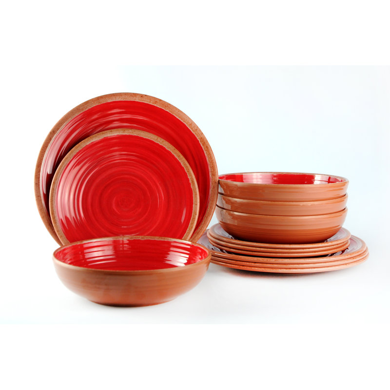 Surratt Melamine Dinnerware - Service for 4, Red