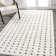 Pele Modern Geometric Dot Shag White/Gray Rug