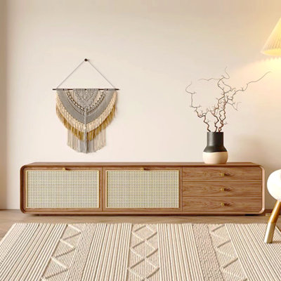 Retro rattan design sense TV cabinet