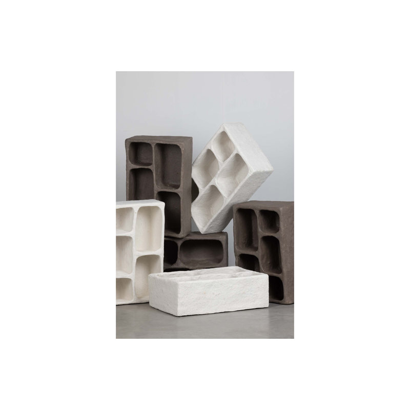 Clay 5 Piece Papier Maché Accent Shelf, Grey