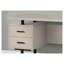 60-Inch Taupe Computer Desk with Closed Storage Drawers for Home Office