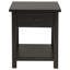 Ayne 2Pc Coffee and End Table Set, Lower Shelf, Distressed Black Wood