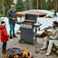 Barbecue au propane à 3/4 brûleurs, acier inoxydable, barbecue de patio de 26 000/37 000 BTU avec 2 tablettes et roulettes