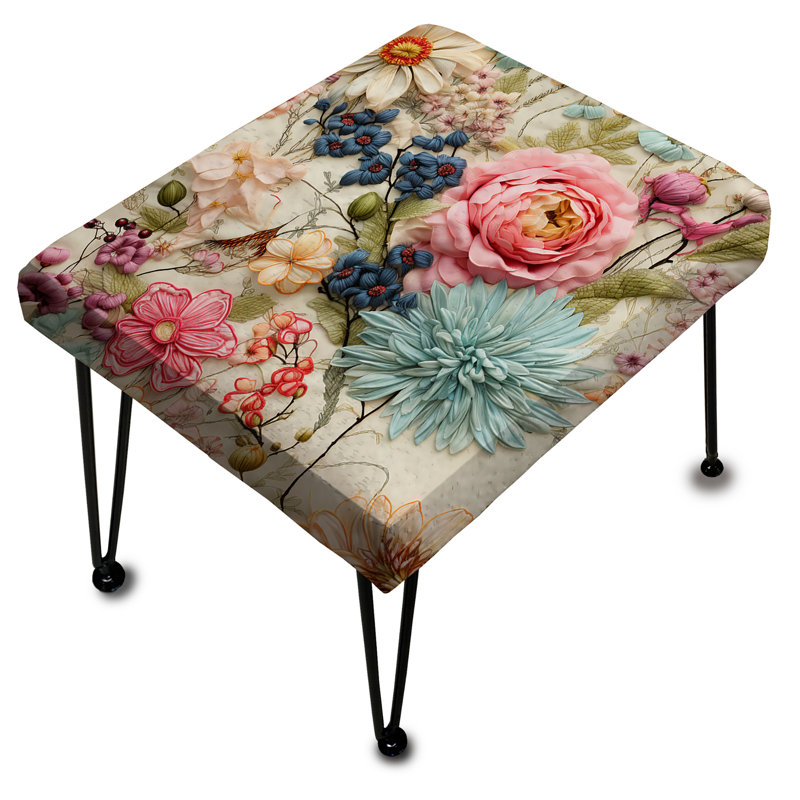 Vintage Flywork Floral Flyiness - Repose-pieds rectangulaire Patchwork