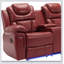 Causeuse de cinéma maison inclinable manuelle avec rangement escamotable, porte-gobelets et bande lumineuse à DEL pour le salon