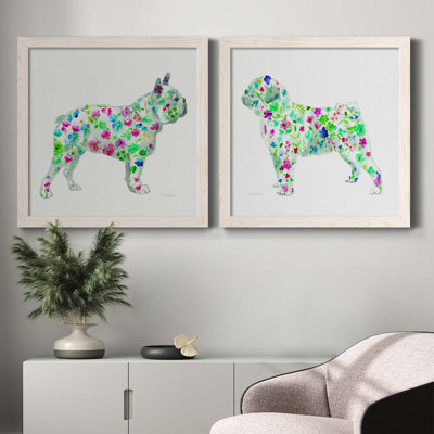 Tapisserie «French Bull», ensemble de 2 peintures sur toile encadrées