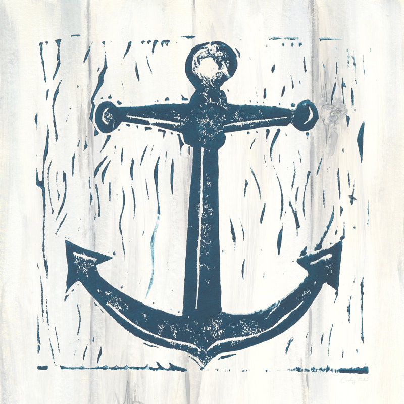 Collage nautique III sur bois blanc, H 12 po x l 12 po, Non, Toile tendue
