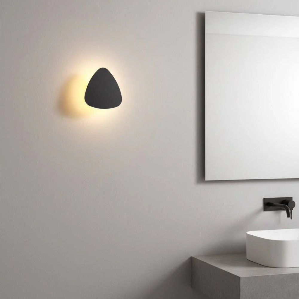 UltraBeam 6 Watt LED Triangular Black Bathroom Wall Light IP65 Rated 3000k Warm White LED