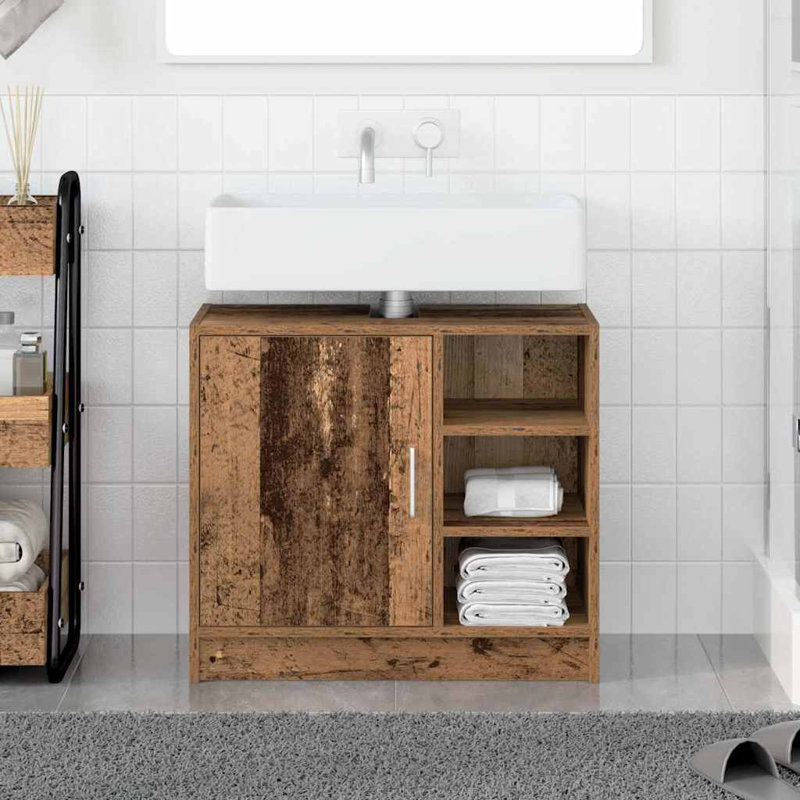 Sink Cabinet With Door 63 X 29 X 55 Cm Engineered Wood, Old Wood