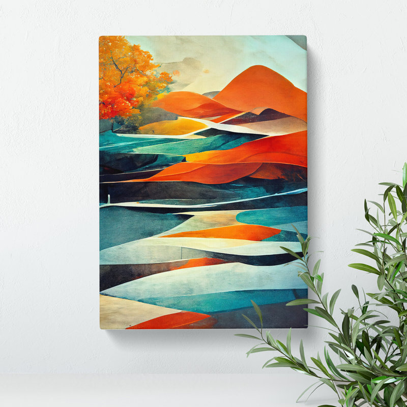 Meadow Landscape Abstract No.2 - Wrapped Canvas, 76cm H x 50cm W x 3cm D