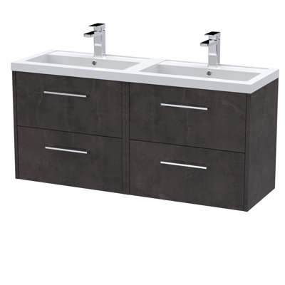 Juno 1200mm Double Bathroom Vanity with Integrated Polymarble Basin