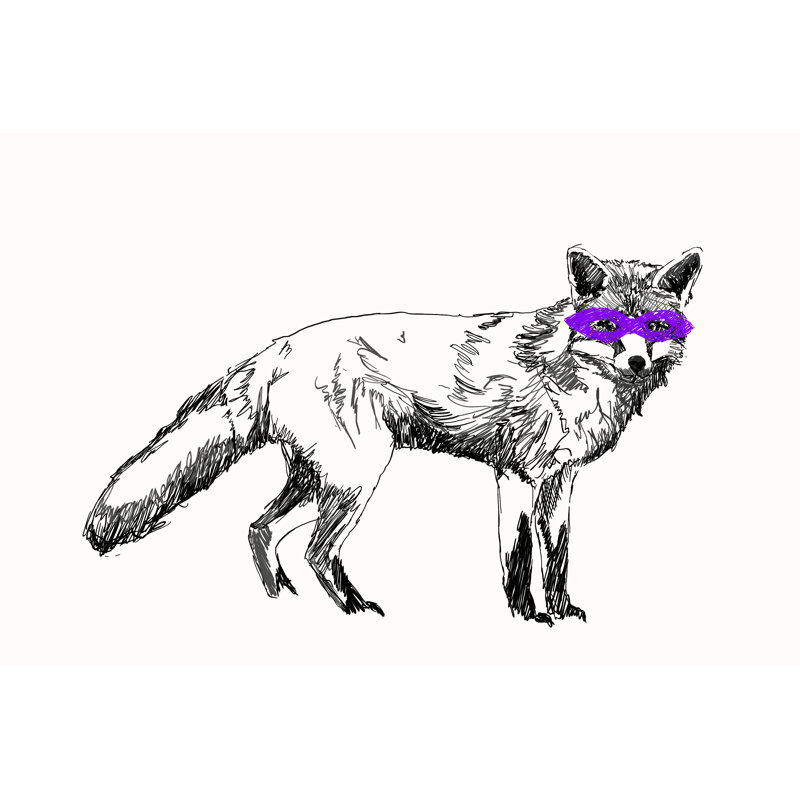 Fox Sketch - Wrapped Canvas Print, 81cm H x 122cm W x 3.8cm D