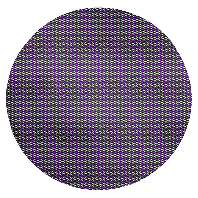 Tapis à rayures classiques diamants de la zone mauve, Rond 5 pi
