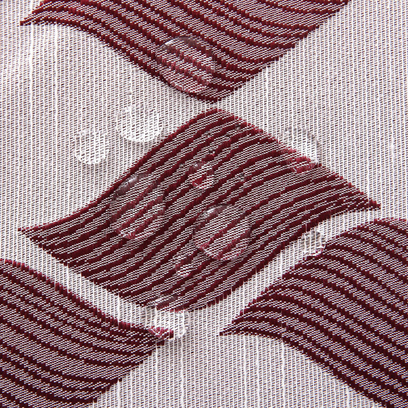 Leaf Pattern Spillproof and Water Resistant Tablecloth, Wine Red