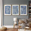 Geometric Line "Navy Blue Stripe Abstract Artwork, Simple Modern Contemporary Bedroom Wall Pictures, Large Framed Canvas Giclee Print 3 Pieces Wall Art Set" 16x24x3 pcs, 24x36x3 pcs -94434517-94434520-119461147