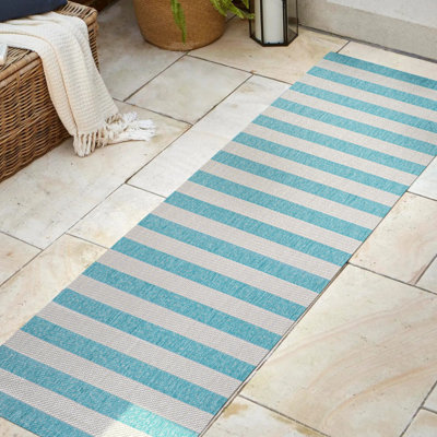 Tapis intérieur / extérieur à rayures larges deux tons Claren
