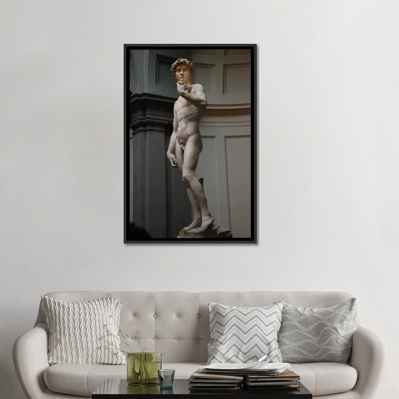 «David» par Michelangelo - Estampe numérique sur toile tendue avec châssis, H 48 po x l 32 po x P 1,5 po, Pas de tapis