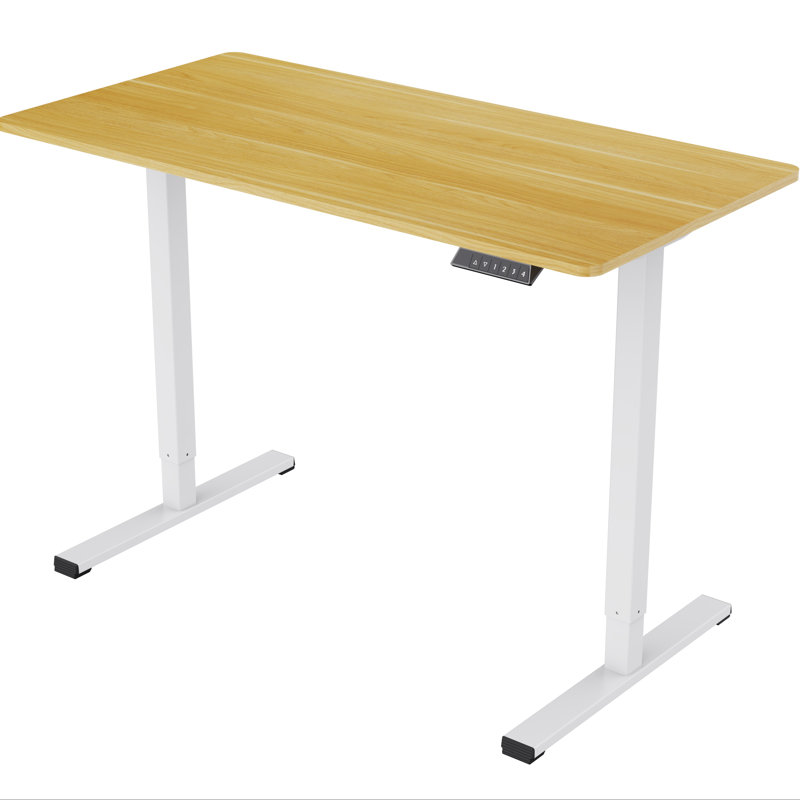 Electric Adjustable Height Standing Desk, Brown/White, 45.66" H x 47.24" W x 23.62" D