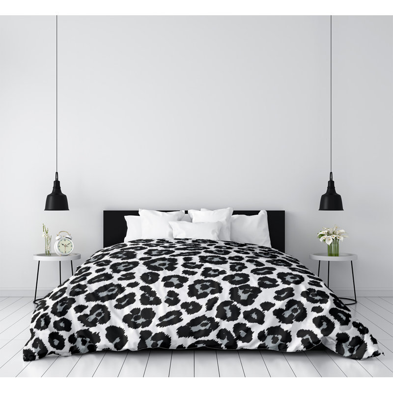 Housse de couette simple, Polyester brossé, Housse de couette simple TG, Blanc / noir / gris