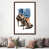 Toile avec cadre en bois brun classique