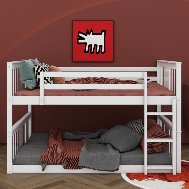 Bunk Bed Featuring A Sturdy Ladder Design, Full Over Full, White