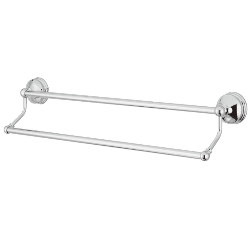 Barre à serviettes double 24 po Kingston, H 2,75 po x L 20,75 po x P 5,5 po, Chrome poli
