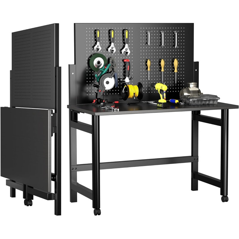 126.49cm W Steel Top Workbench