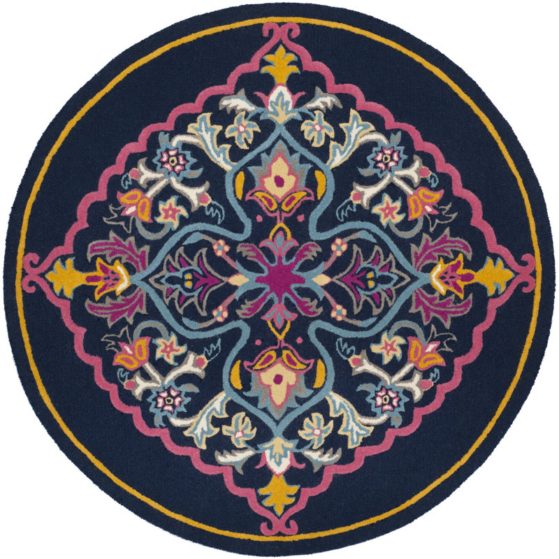 Blokzijl Hand Tufted Wool Oriental Rug, Round 5'