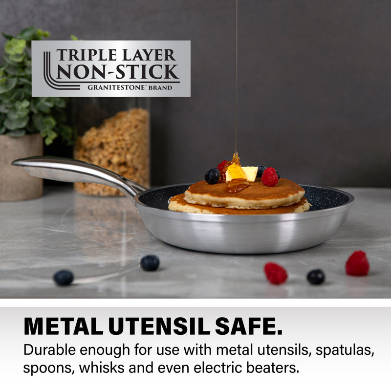 Granitestone Nonstick 15 piece Cookware Set with Cooking Utensils, Silver
