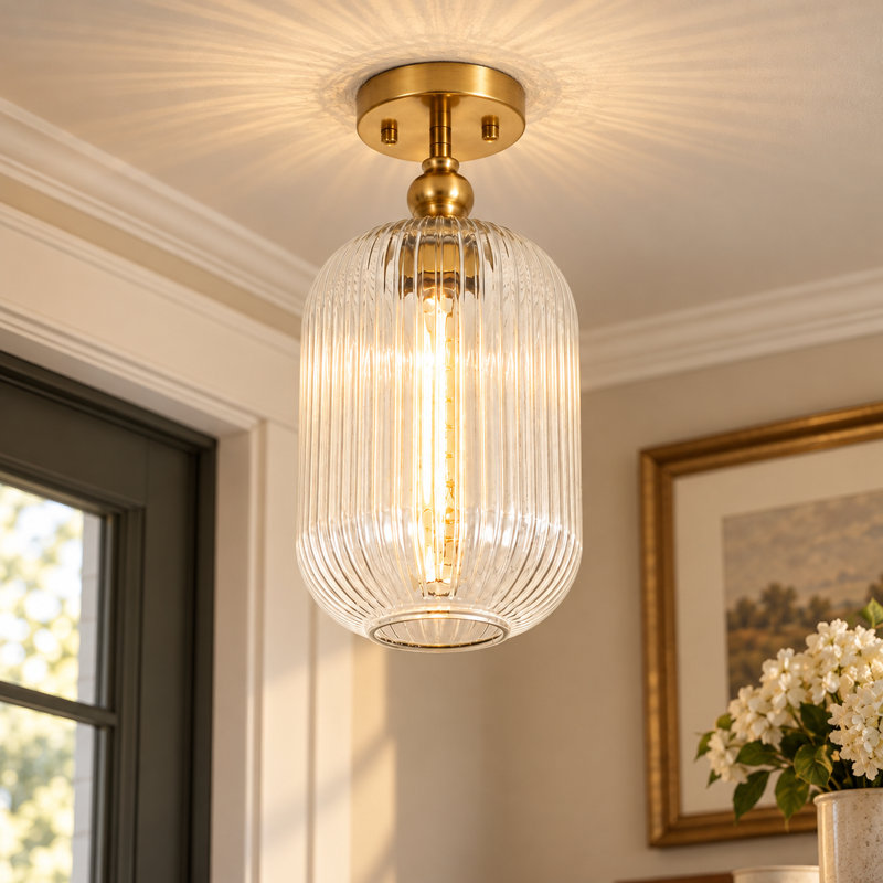 Glass Semi Flush Mount