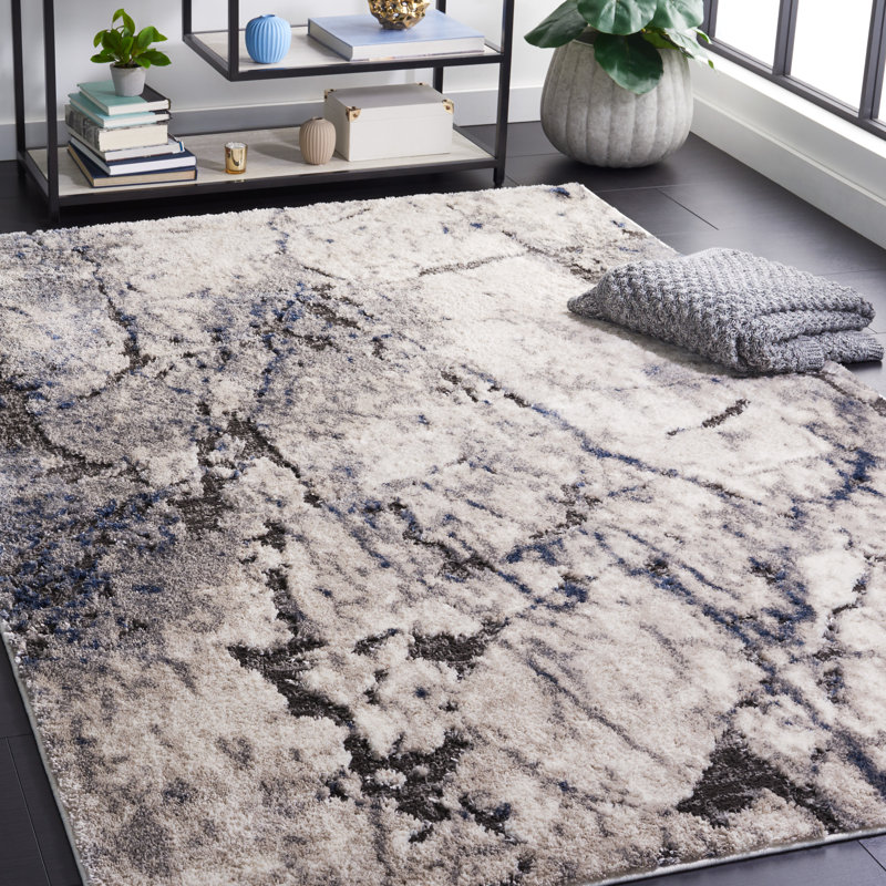 Tapis ivoire / gris clair Dietram 106, Rectangle 8 pi x 10 pi
