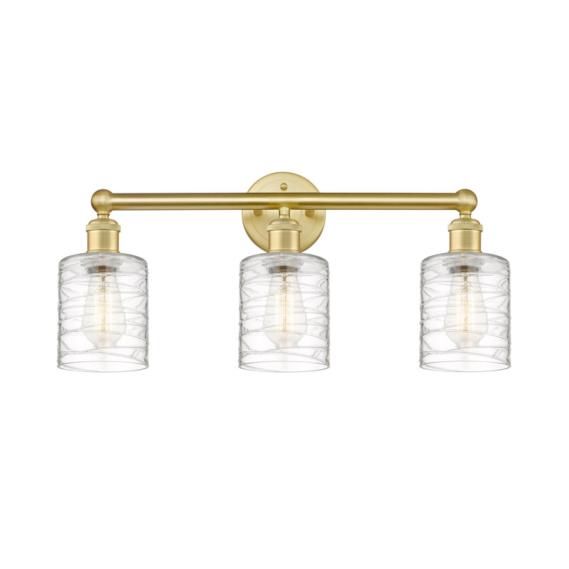 Éclairage pour meuble-lavabo 3 lumières 23 pouces Karon, Déco tourbillon, Or satiné